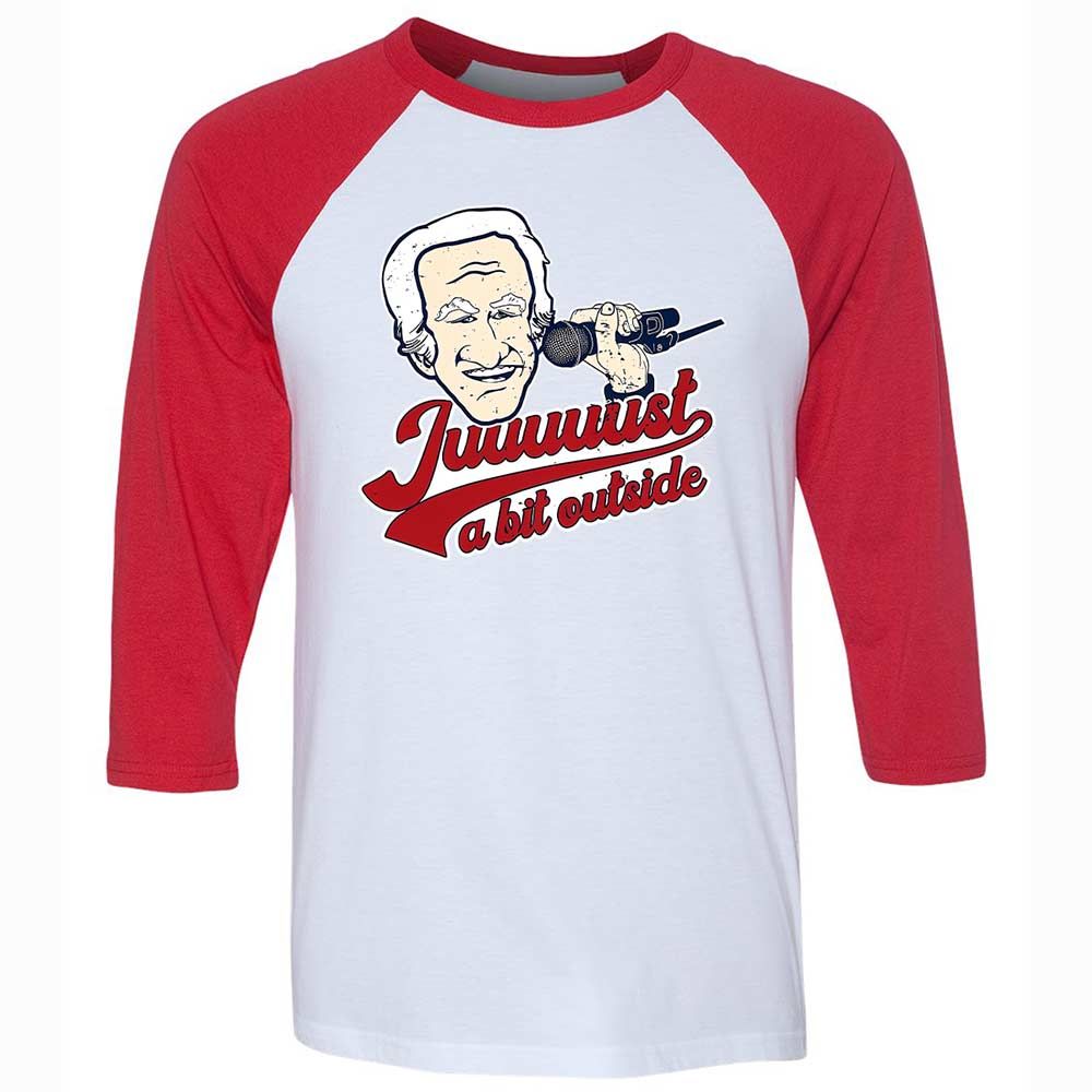 Unisex 3/4 Baseball Tee - X1D1HB7F - White/Red - 9