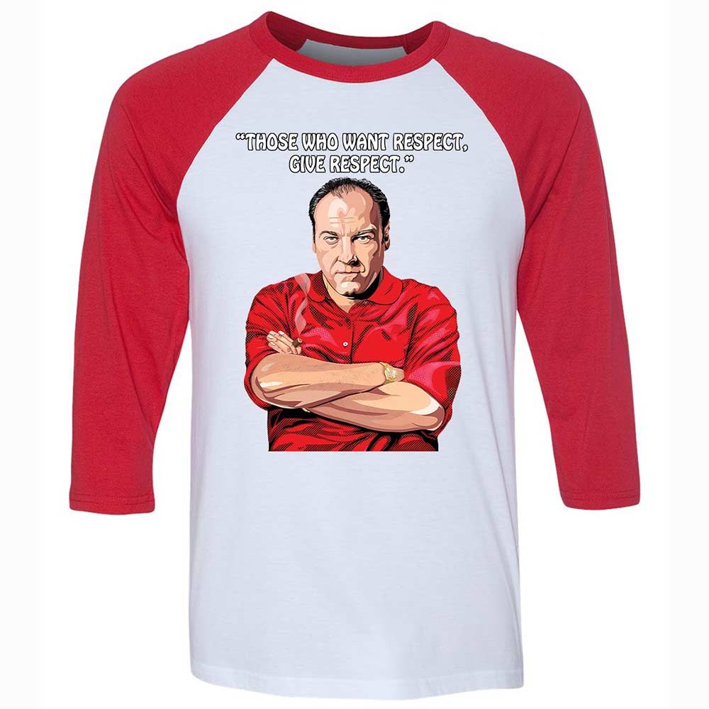 Unisex 3/4 Baseball Tee - KBFZCGJF - White/Red - 9