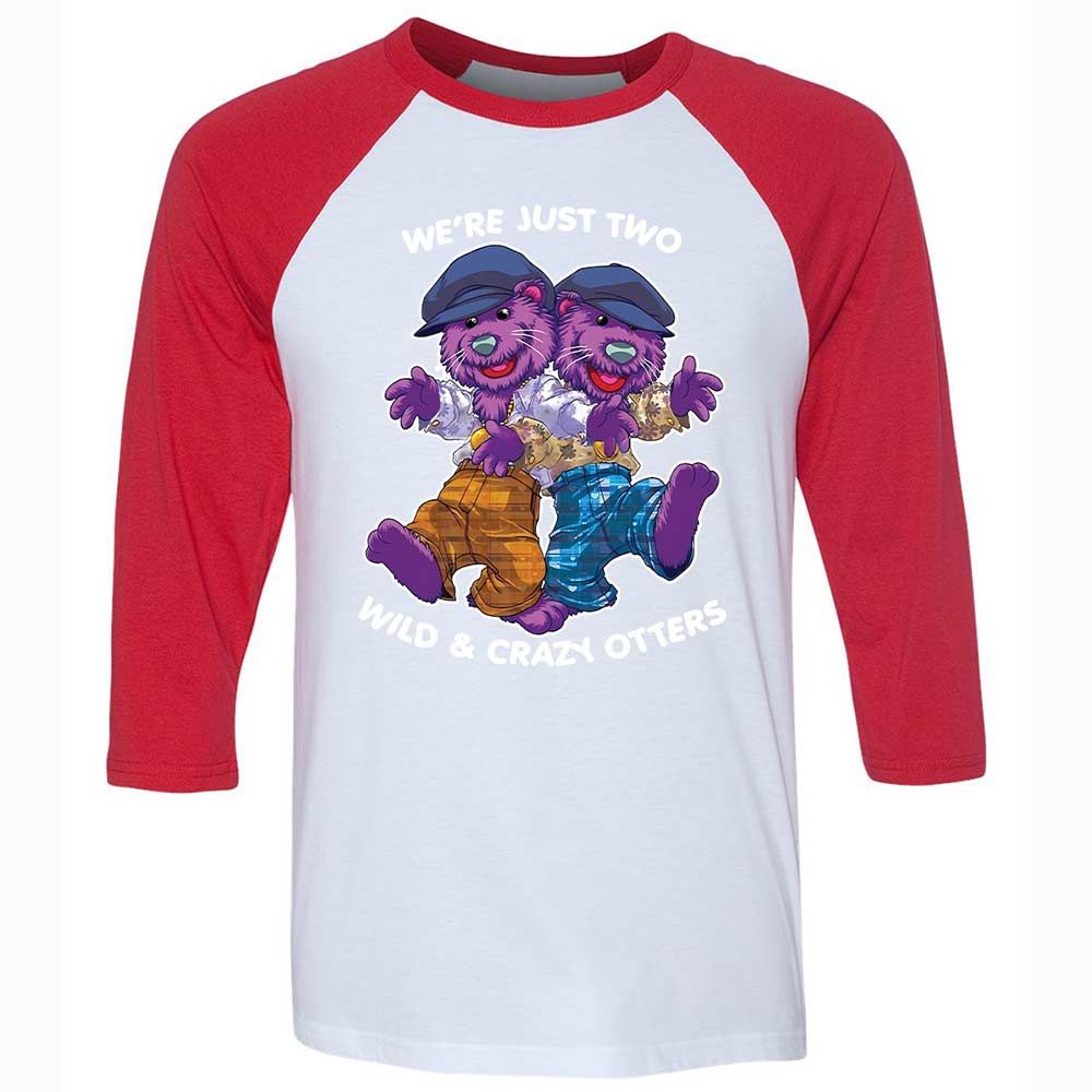 Two wild & crazy otters - White/Red - 9