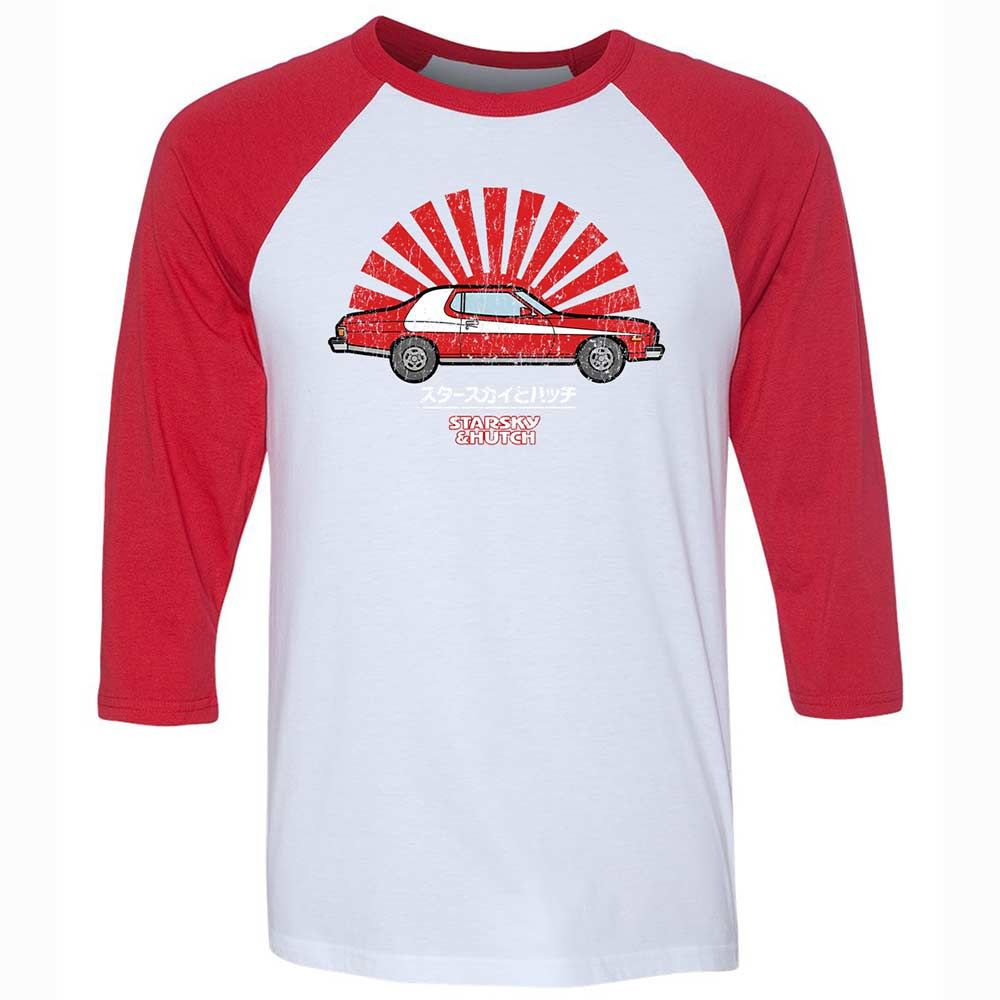 Unisex 3/4 Baseball Tee - GUUYLYTQ - White/Red - 9