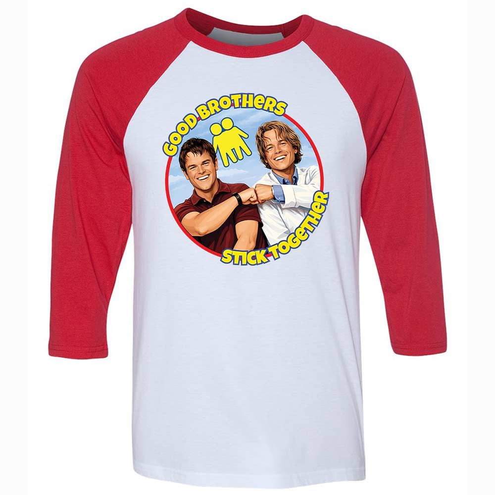 Unisex 3/4 Baseball Tee - 1PU75QMW - White/Red - 9