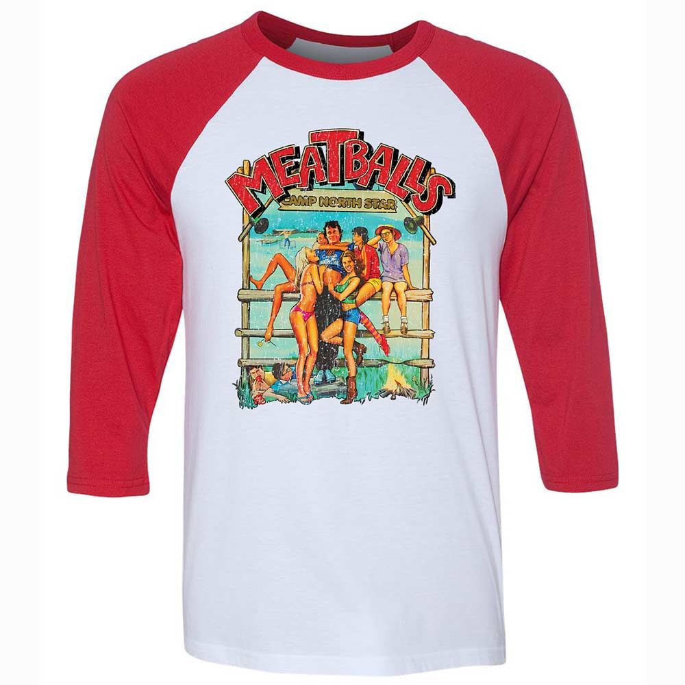 Unisex 3/4 Baseball Tee - 9RS8YAGH - White/Red - 9