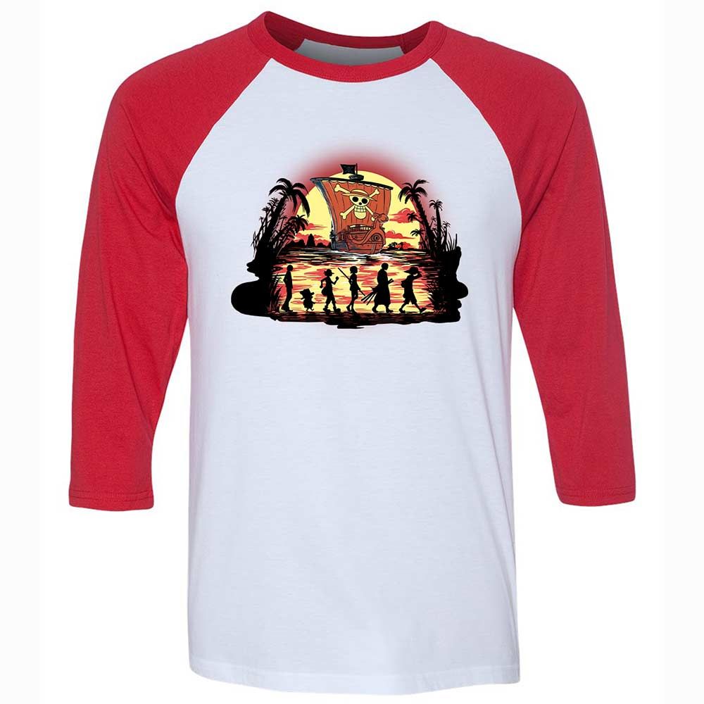 Unisex 3/4 Baseball Tee - XD467XNH - White/Red - 9