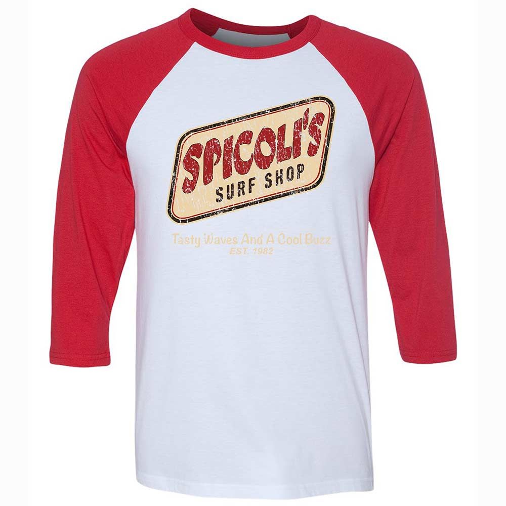 Unisex 3/4 Baseball Tee - ZUK9UQ7Q - White/Red - 9
