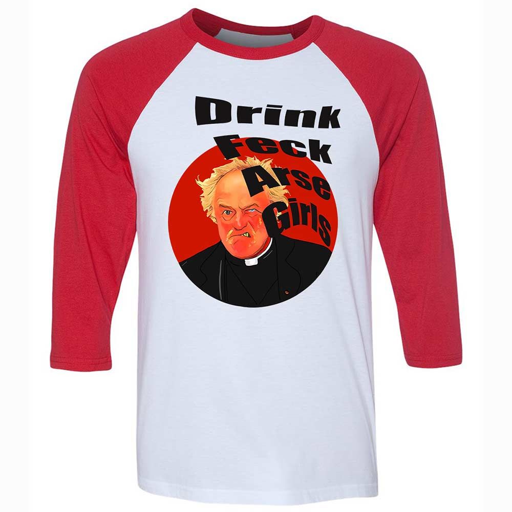 Unisex 3/4 Baseball Tee - 7FXW8DP8 - White/Red - 9