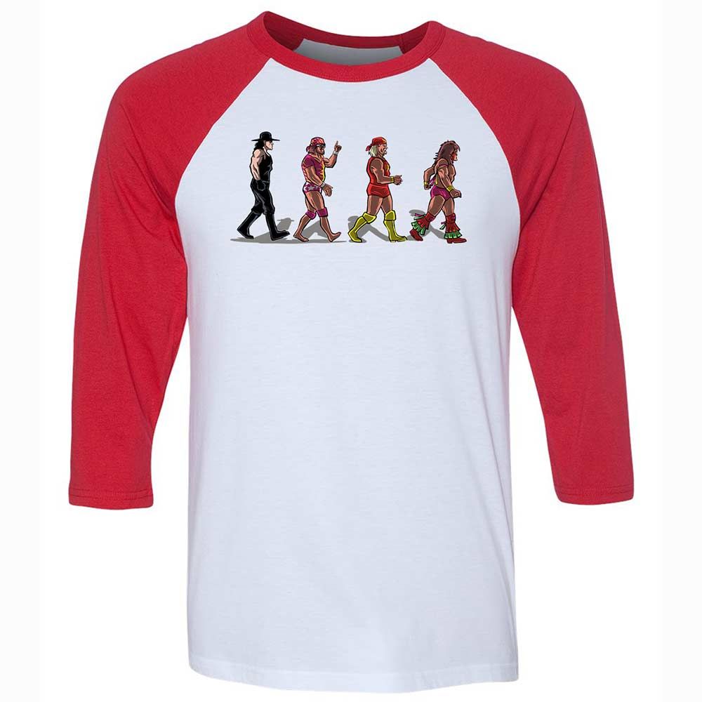 Unisex 3/4 Baseball Tee - KKHLNZA2 - White/Red - 9