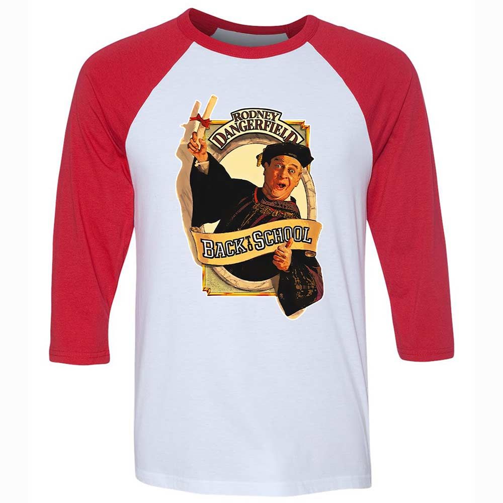 Unisex 3/4 Baseball Tee - R4XVMC8E - White/Red - 9