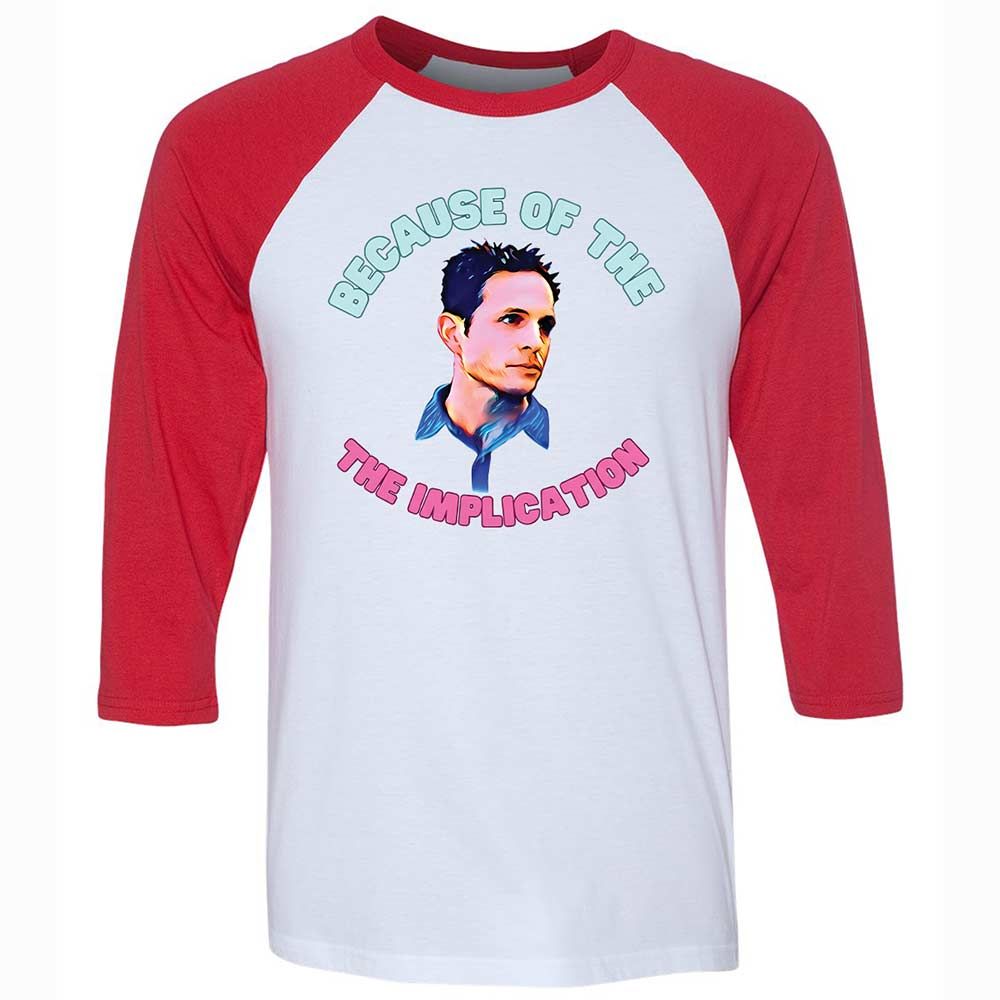 Unisex 3/4 Baseball Tee - PGLMS8U1 - White/Red - 9
