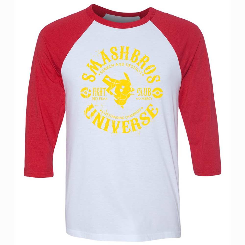 Unisex 3/4 Baseball Tee - GYJFH7M5 - White/Red - 9