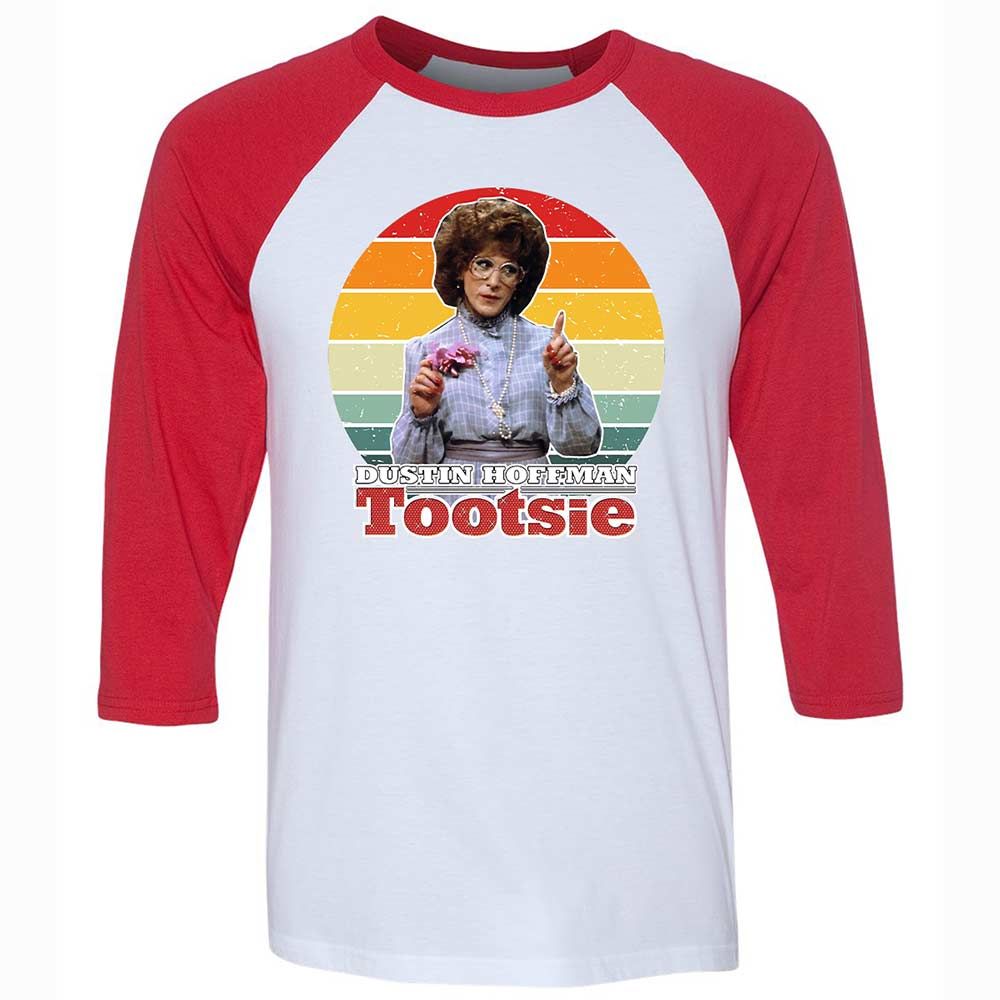 Unisex 3/4 Baseball Tee - B5GJ2G9U - White/Red - 9