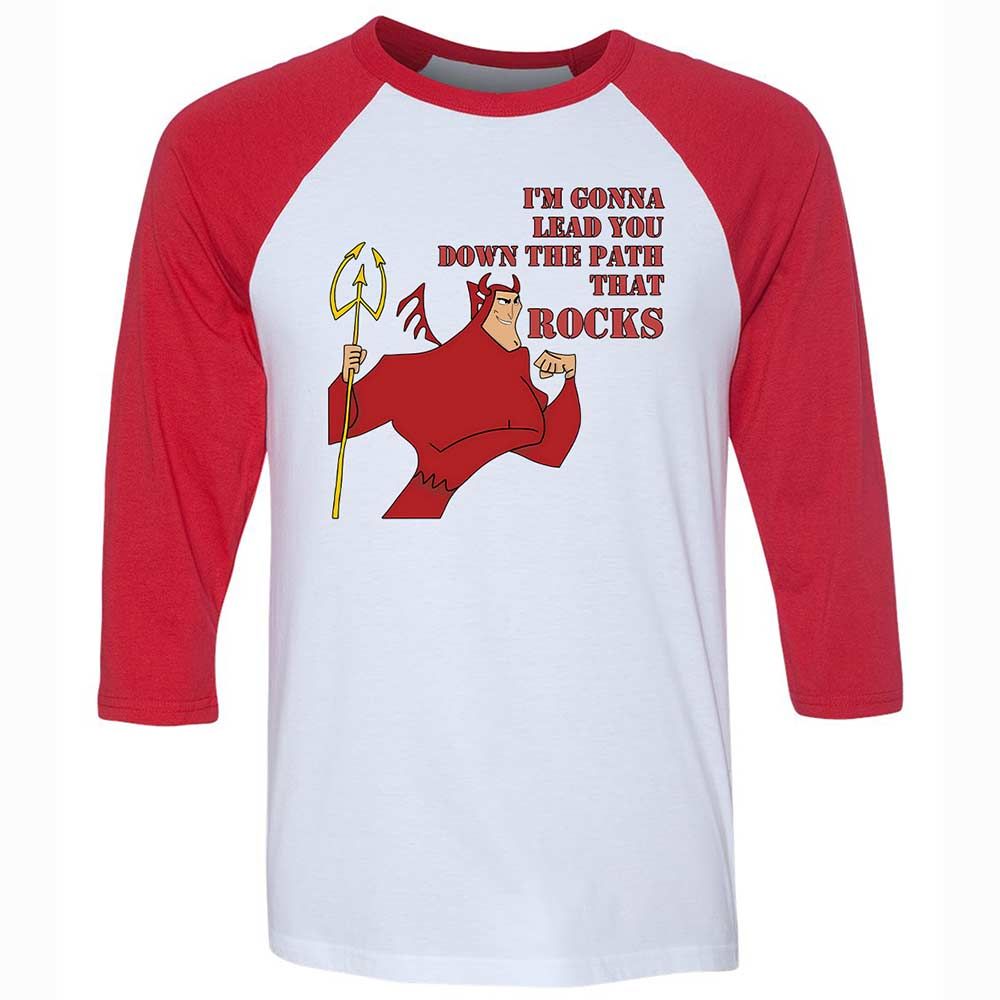 Unisex 3/4 Baseball Tee - WJKWDVDE - White/Red - 9