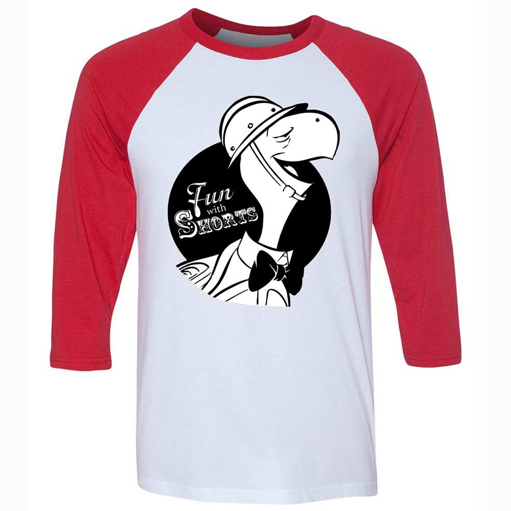 Unisex 3/4 Baseball Tee - EUAPHMNB - White/Red - 9