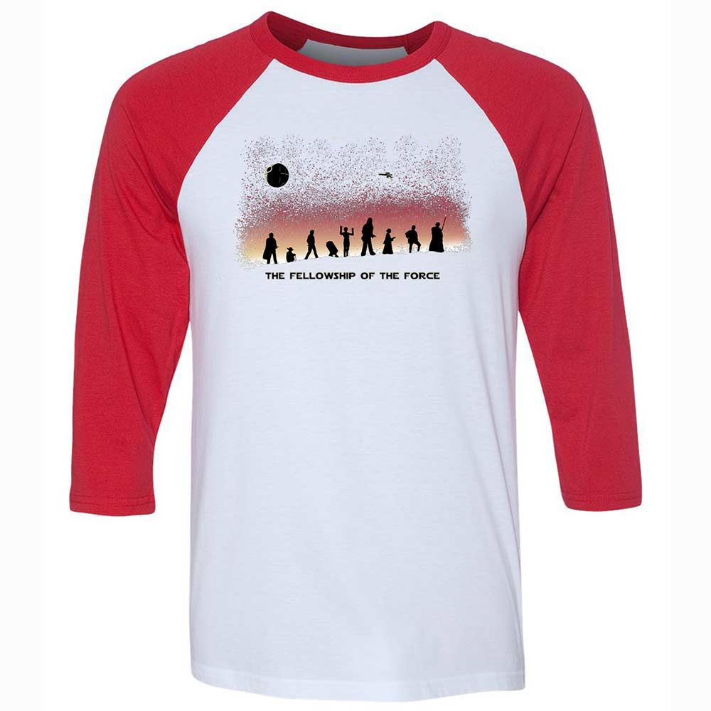 Unisex 3/4 Baseball Tee - YADVFZJK - White/Red - 9