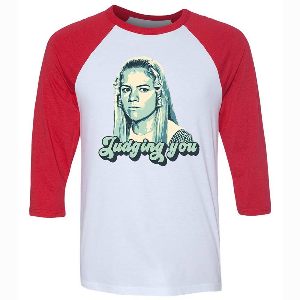 Unisex 3/4 Baseball Tee - Q47S2XFQ - White/Red - 9