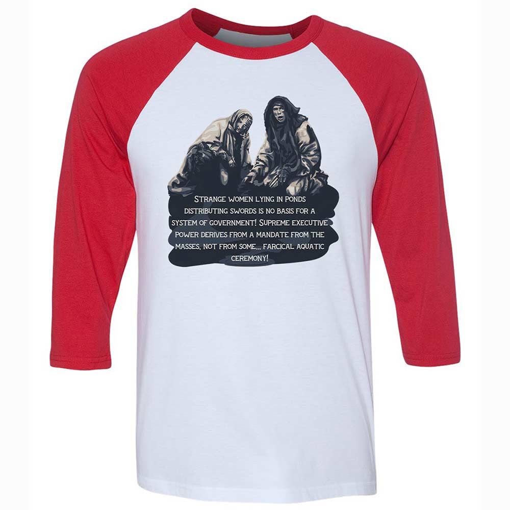 Unisex 3/4 Baseball Tee - VVCJEKRU - White/Red - 9