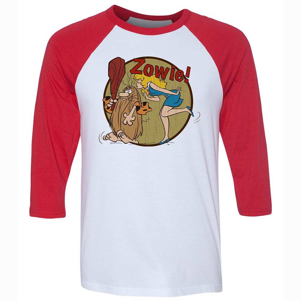 Unisex 3/4 Baseball Tee - KZCTSA4S - White/Red - 9