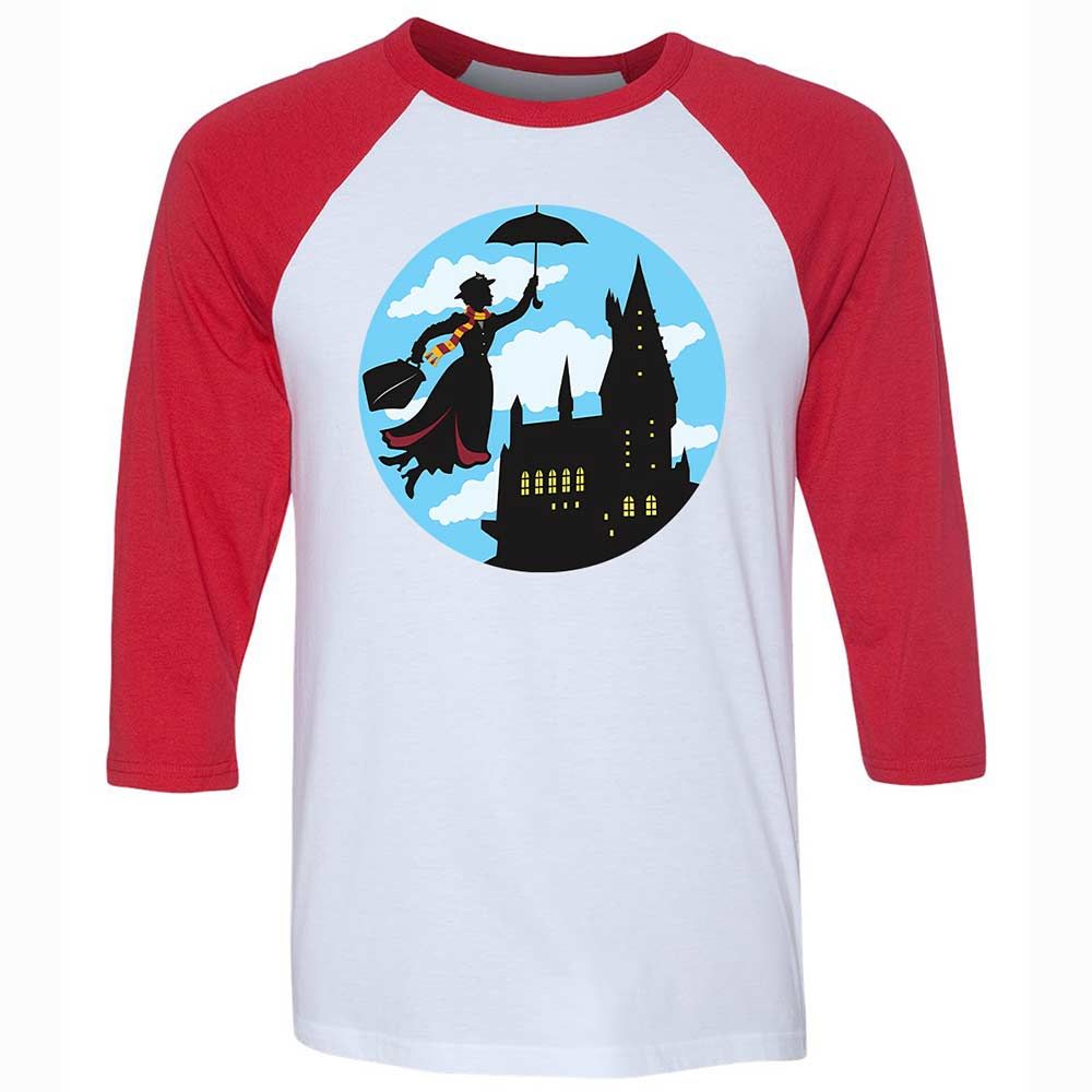 Unisex 3/4 Baseball Tee - VWVD63ED - White/Red - 9