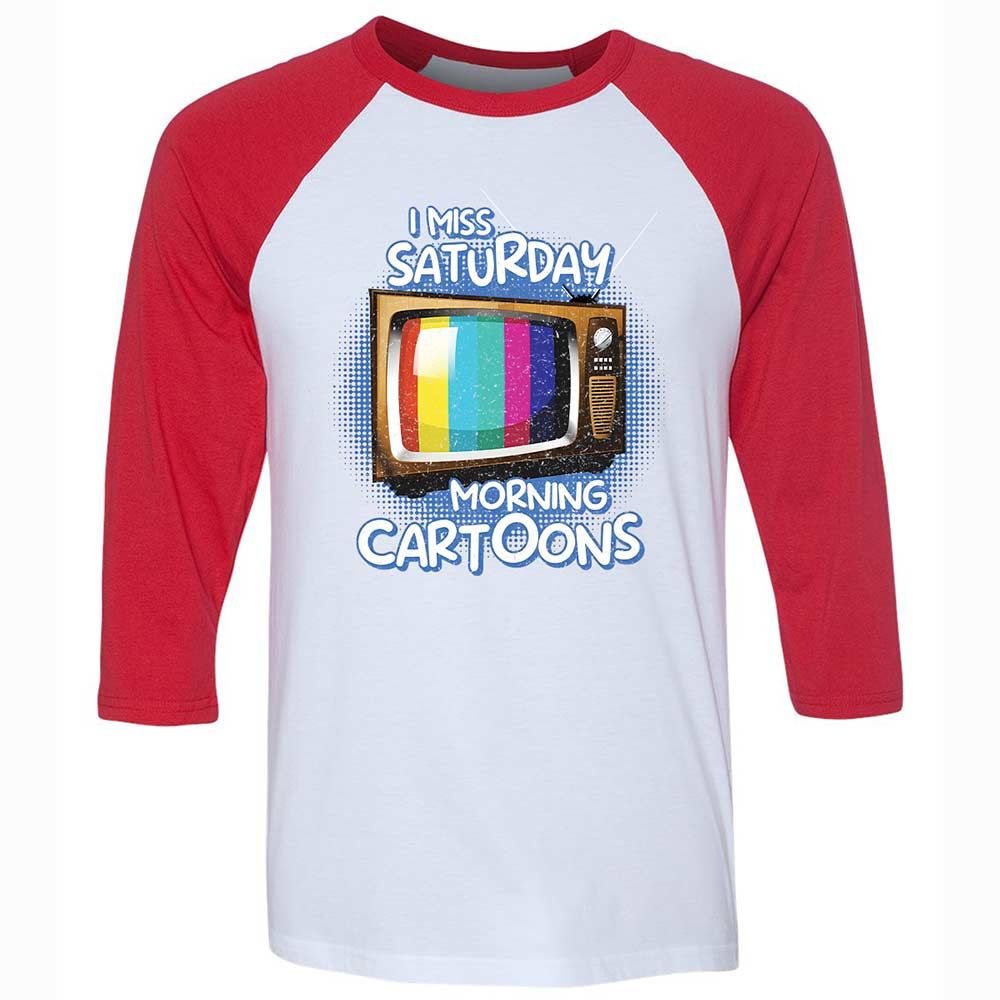 Unisex 3/4 Baseball Tee - D3JLVLP7 - White/Red - 9