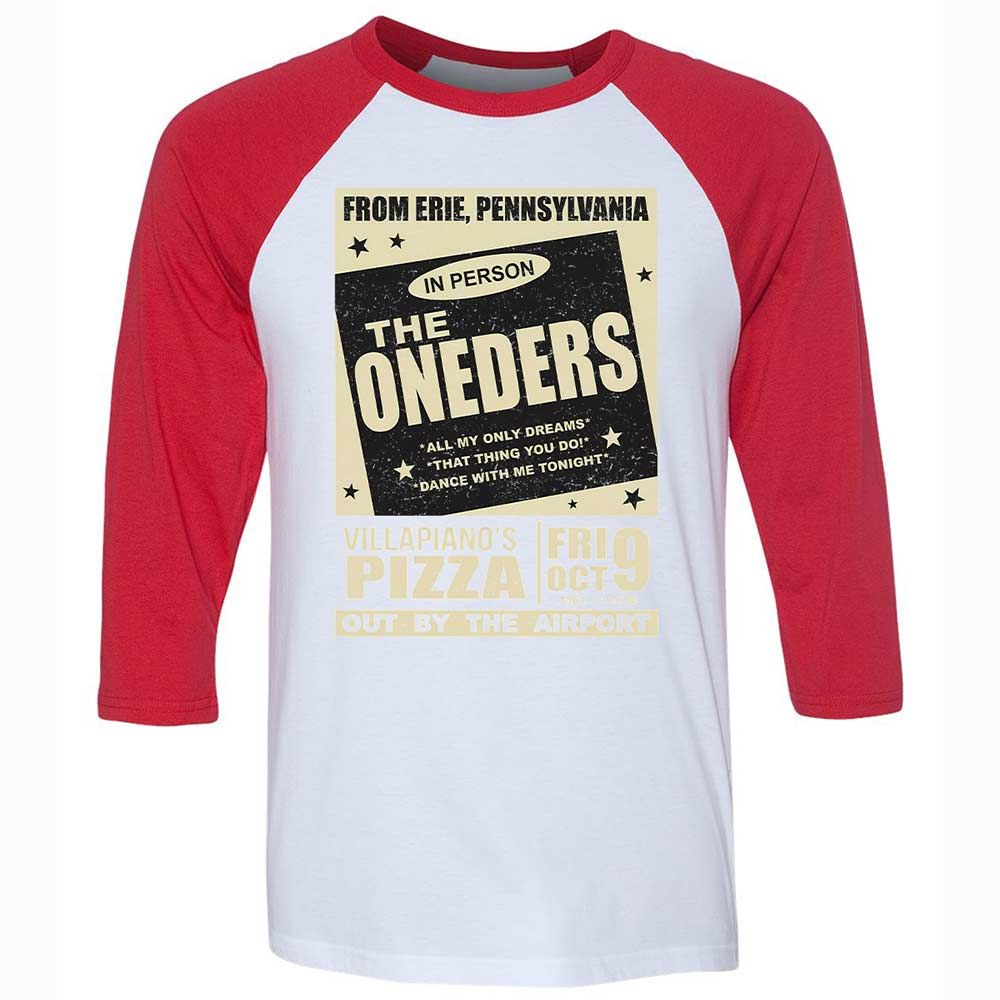 Unisex 3/4 Baseball Tee - JK4TA9YA - White/Red - 9