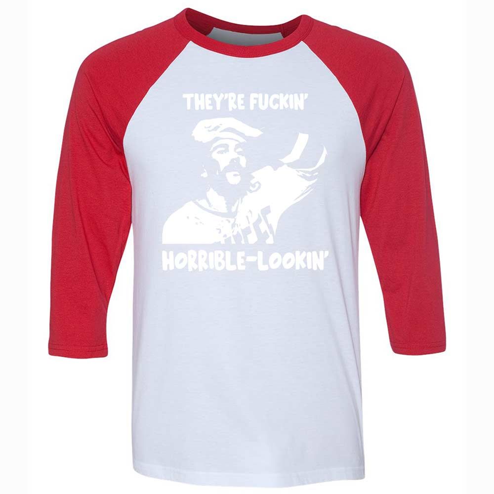 Unisex 3/4 Baseball Tee - DYE3NCBR - White/Red - 9