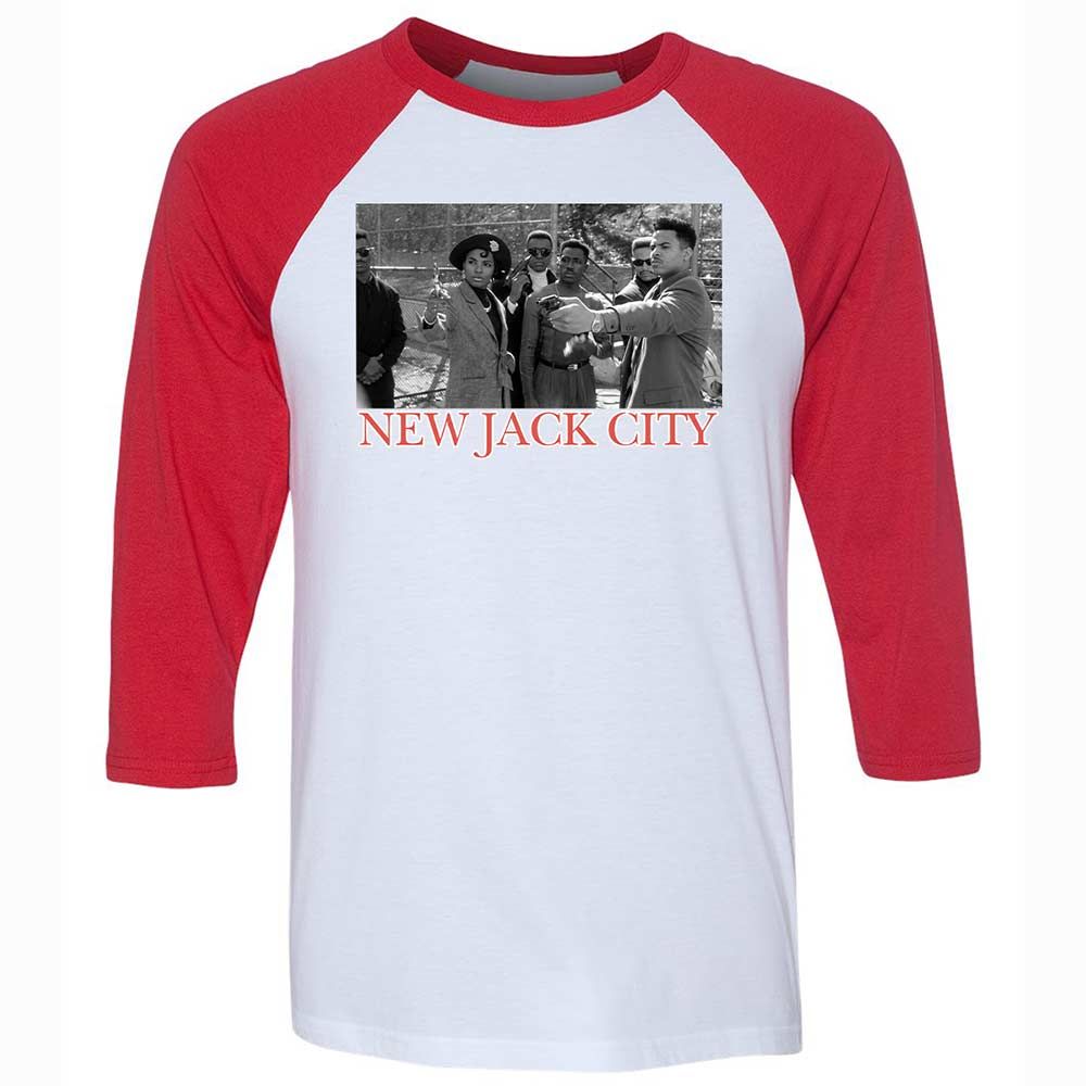 Unisex 3/4 Baseball Tee - KKRDCX2W - White/Red - 9