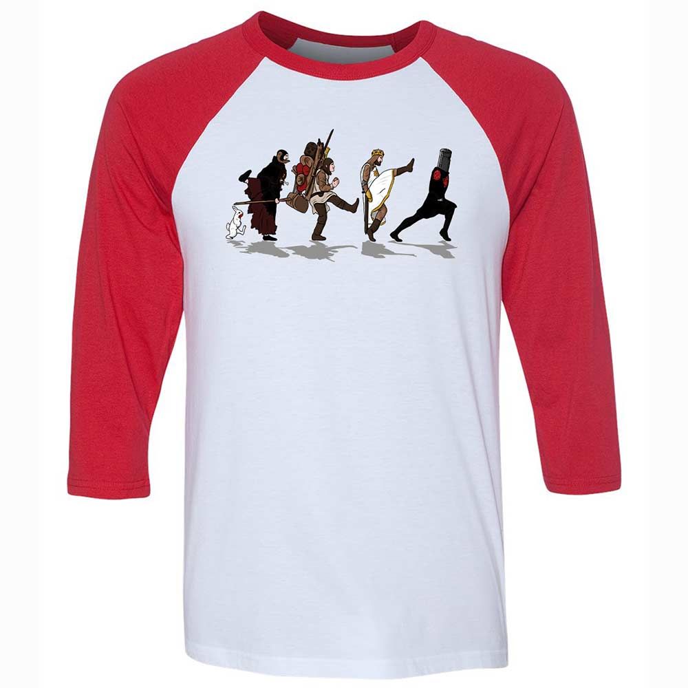 Unisex 3/4 Baseball Tee - C9H6QUA4 - White/Red - 9