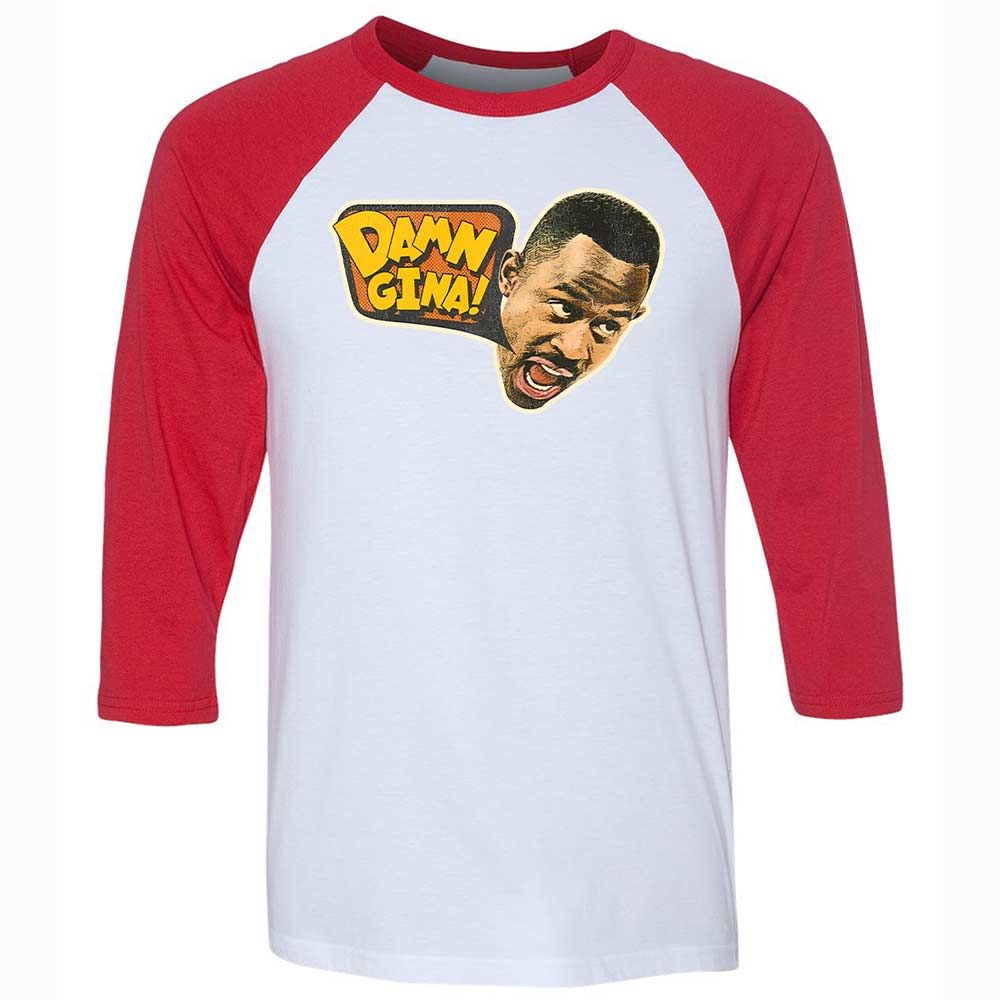 Unisex 3/4 Baseball Tee - KRHWYQS5 - White/Red - 9