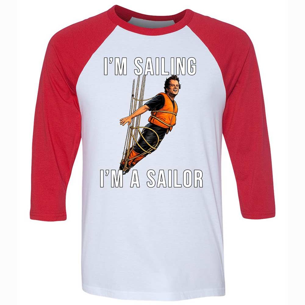 Unisex 3/4 Baseball Tee - YJVESPD2 - White/Red - 9
