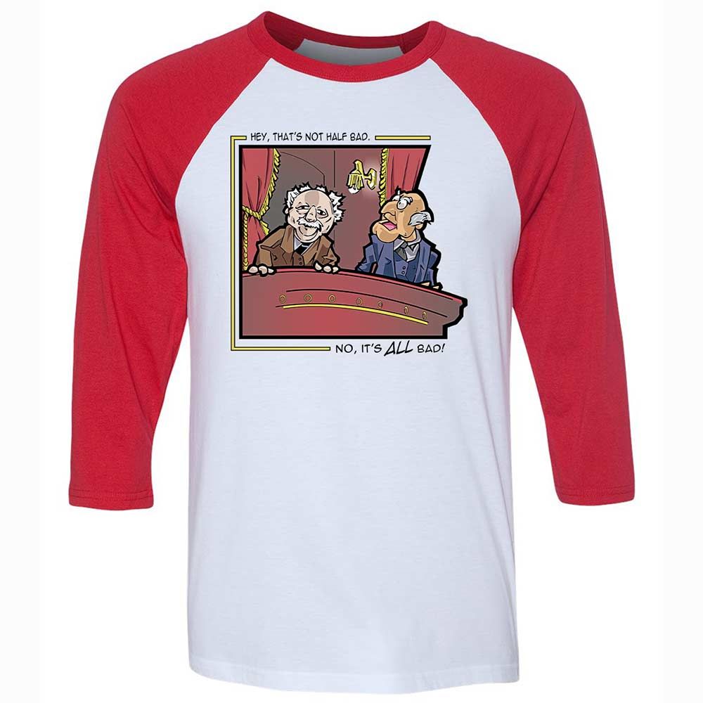 Unisex 3/4 Baseball Tee - 8DDFBSU7 - White/Red - 9