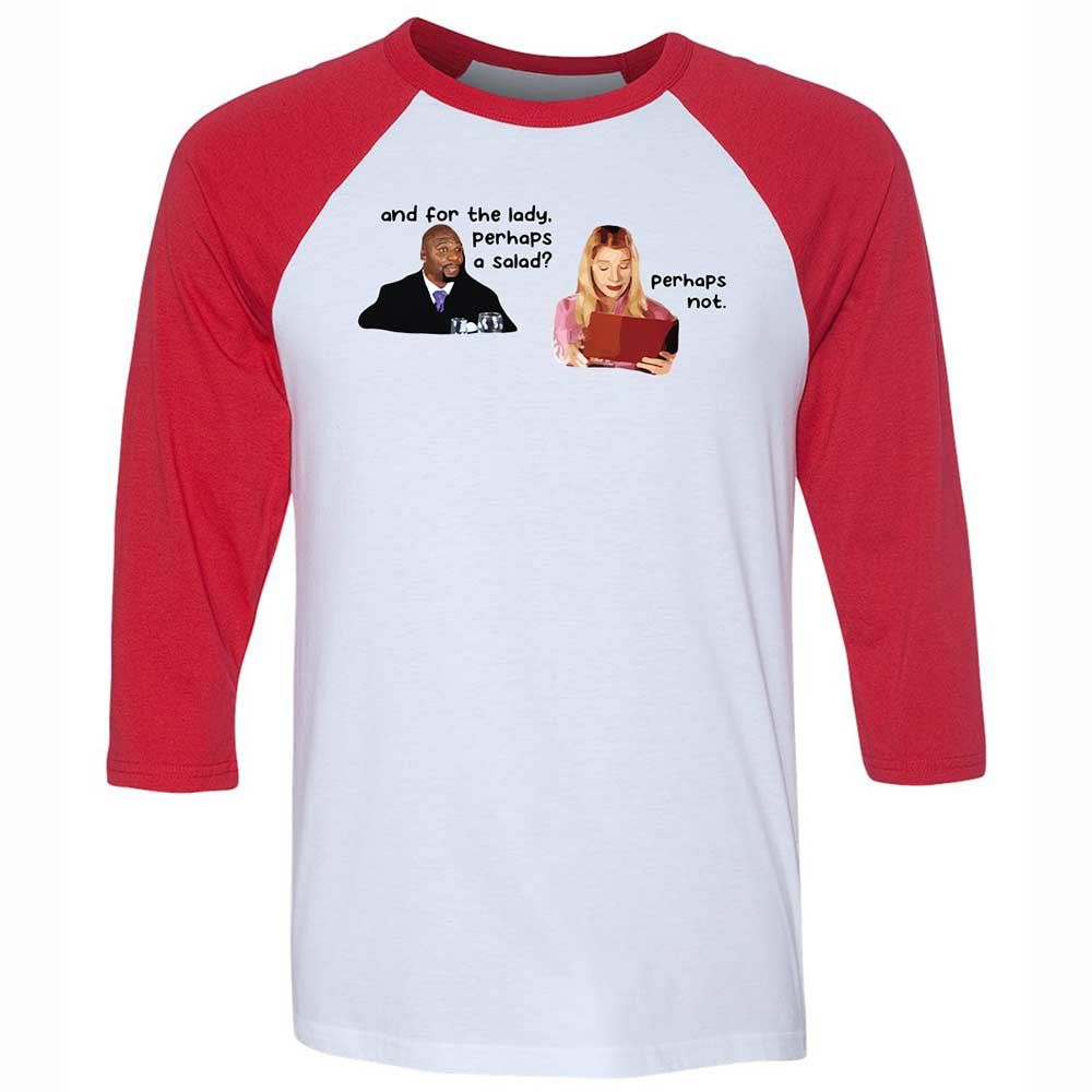 Unisex 3/4 Baseball Tee - P3DVU6E8 - White/Red - 9