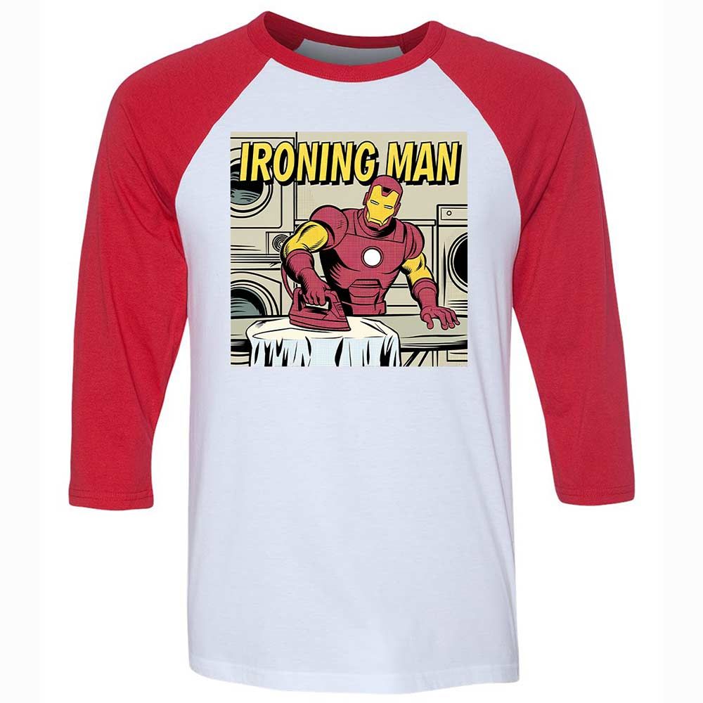 Unisex 3/4 Baseball Tee - ZMKWTRDA - White/Red - 9