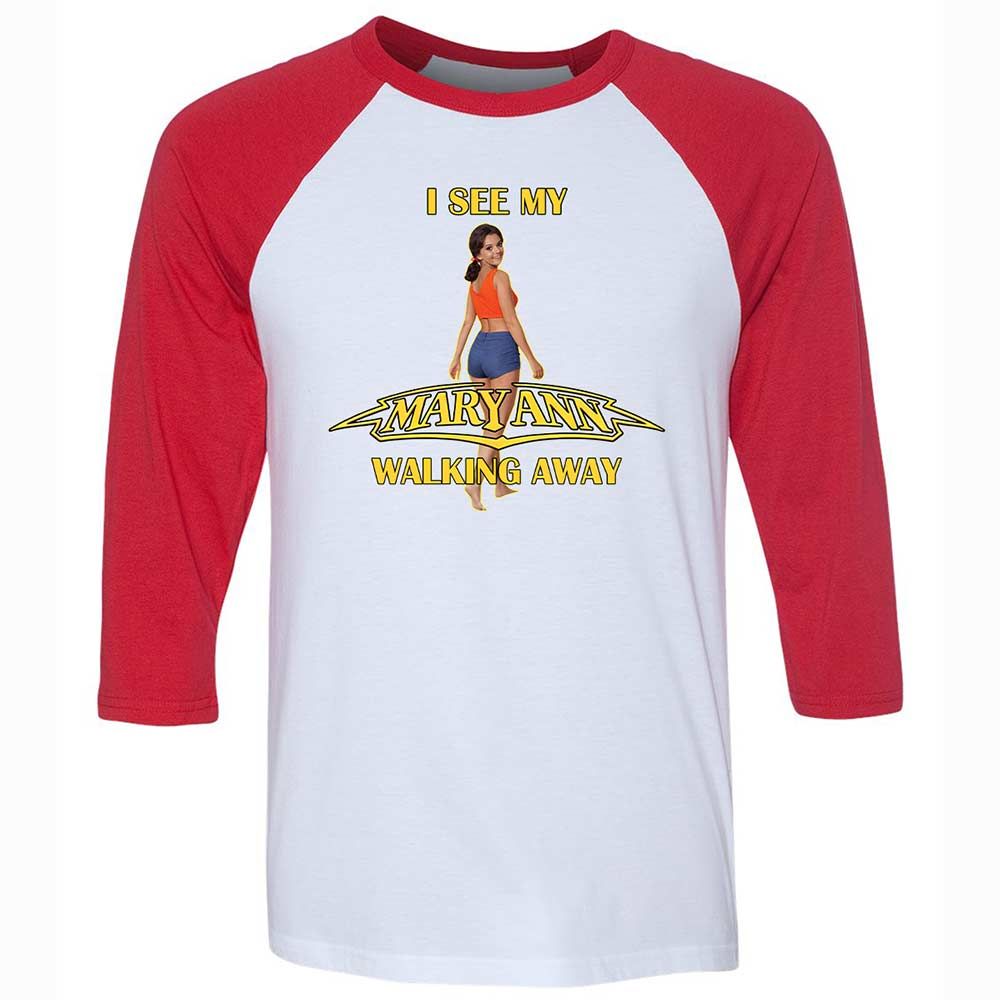 Unisex 3/4 Baseball Tee - 7FTN11ZV - White/Red - 9