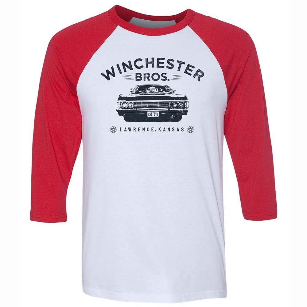 Unisex 3/4 Baseball Tee - 9YWAD395 - White/Red - 9
