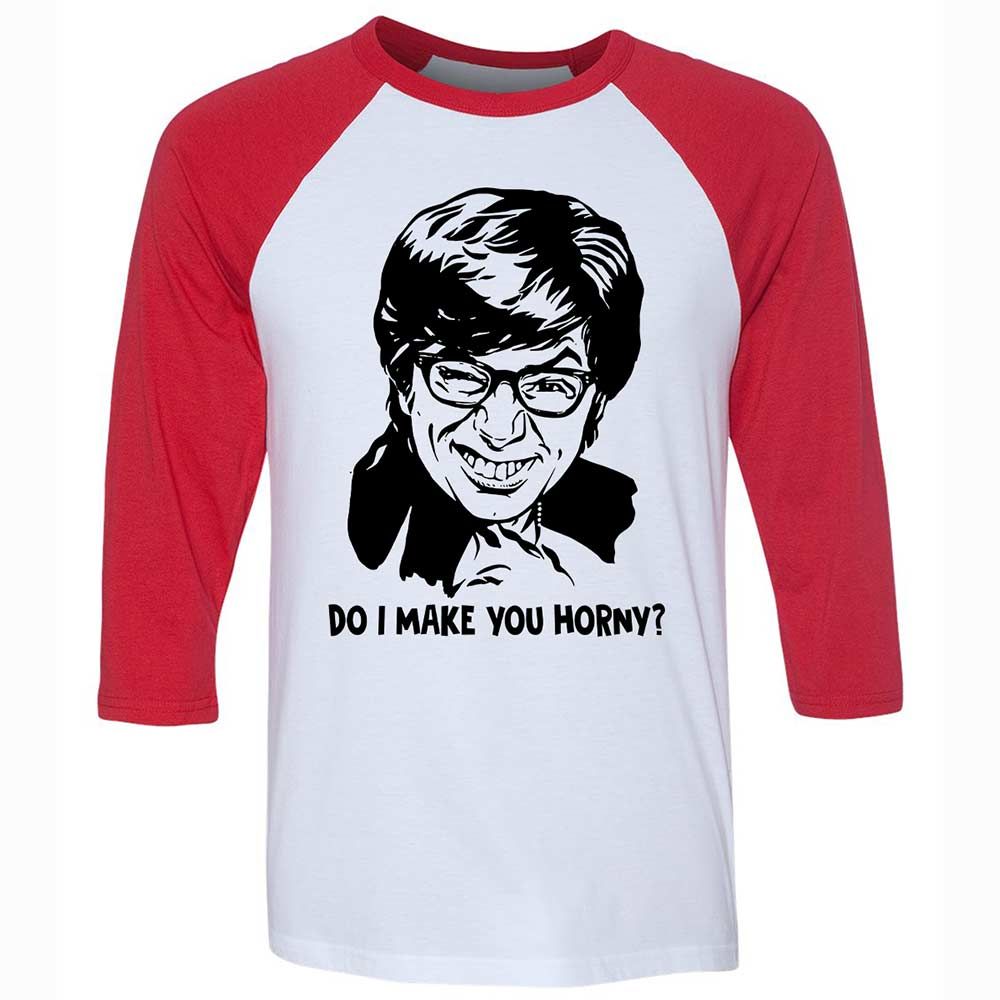Unisex 3/4 Baseball Tee - RJ2P4D72 - White/Red - 9