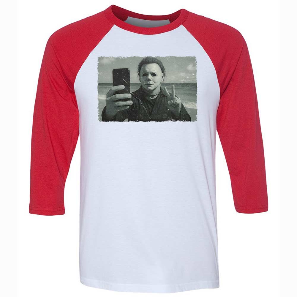 Unisex 3/4 Baseball Tee - 8VNXU8HL - White/Red - 9