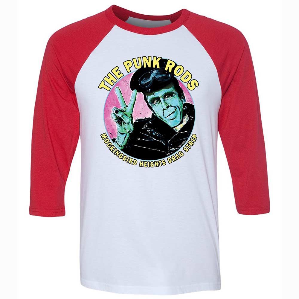 Unisex 3/4 Baseball Tee - B77QHBAS - White/Red - 9