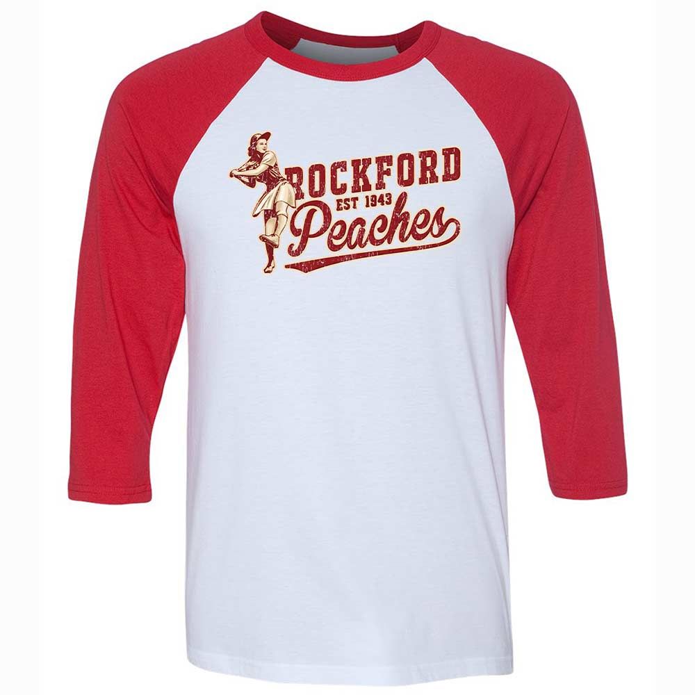 Unisex 3/4 Baseball Tee - W4MZN4BJ - White/Red - 9