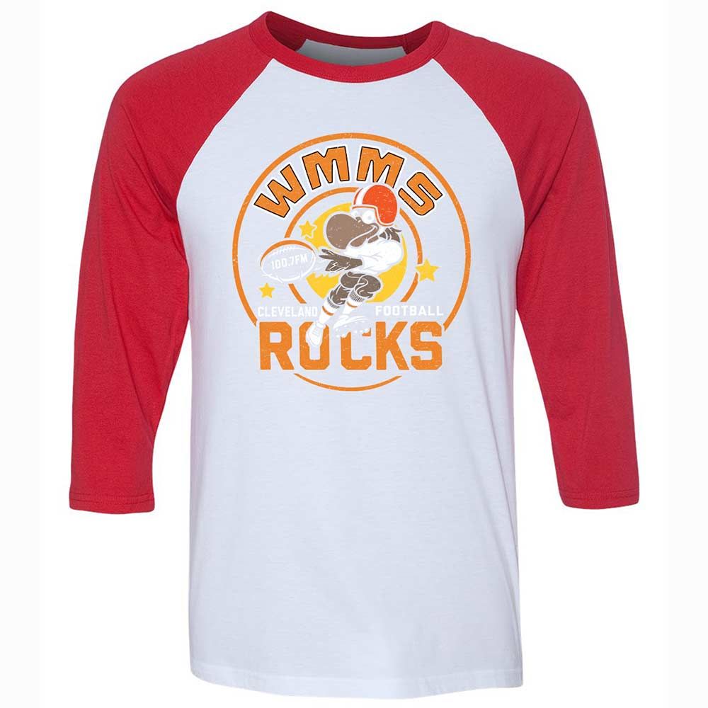 Unisex 3/4 Baseball Tee - PEVDMAJJ - White/Red - 9