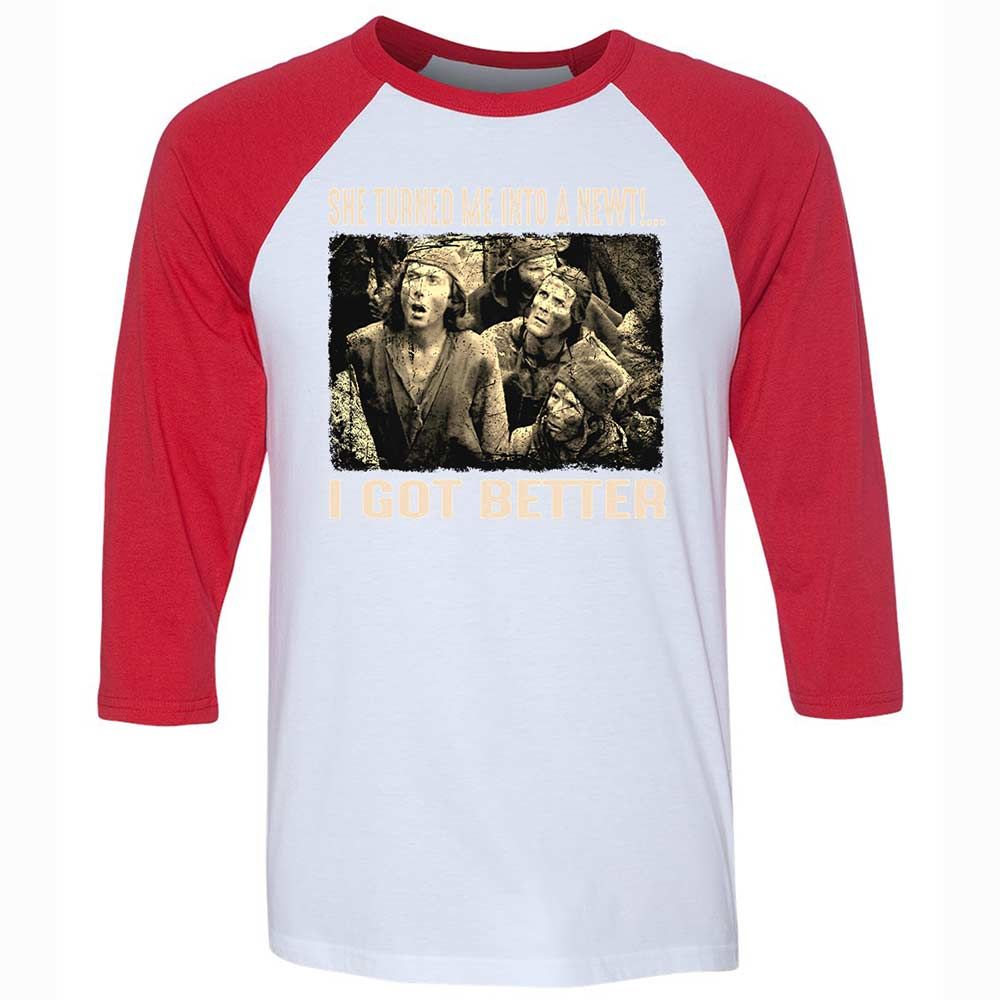 Unisex 3/4 Baseball Tee - ZK9PQXRE - White/Red - 9
