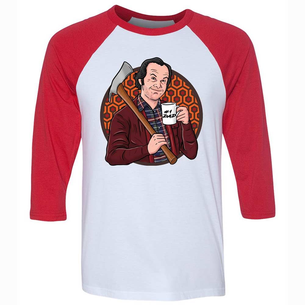 Unisex 3/4 Baseball Tee - 214JB55W - White/Red - 9