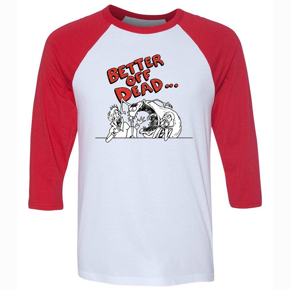 Unisex 3/4 Baseball Tee - KTNRHGNU - White/Red - 9
