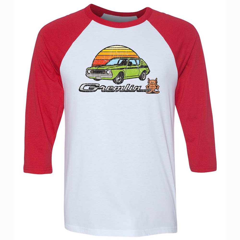 Unisex 3/4 Baseball Tee - BL3MRD7J - White/Red - 9