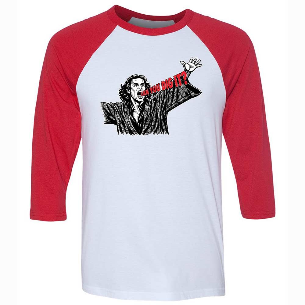 Unisex 3/4 Baseball Tee - PH8DBUKU - White/Red - 9