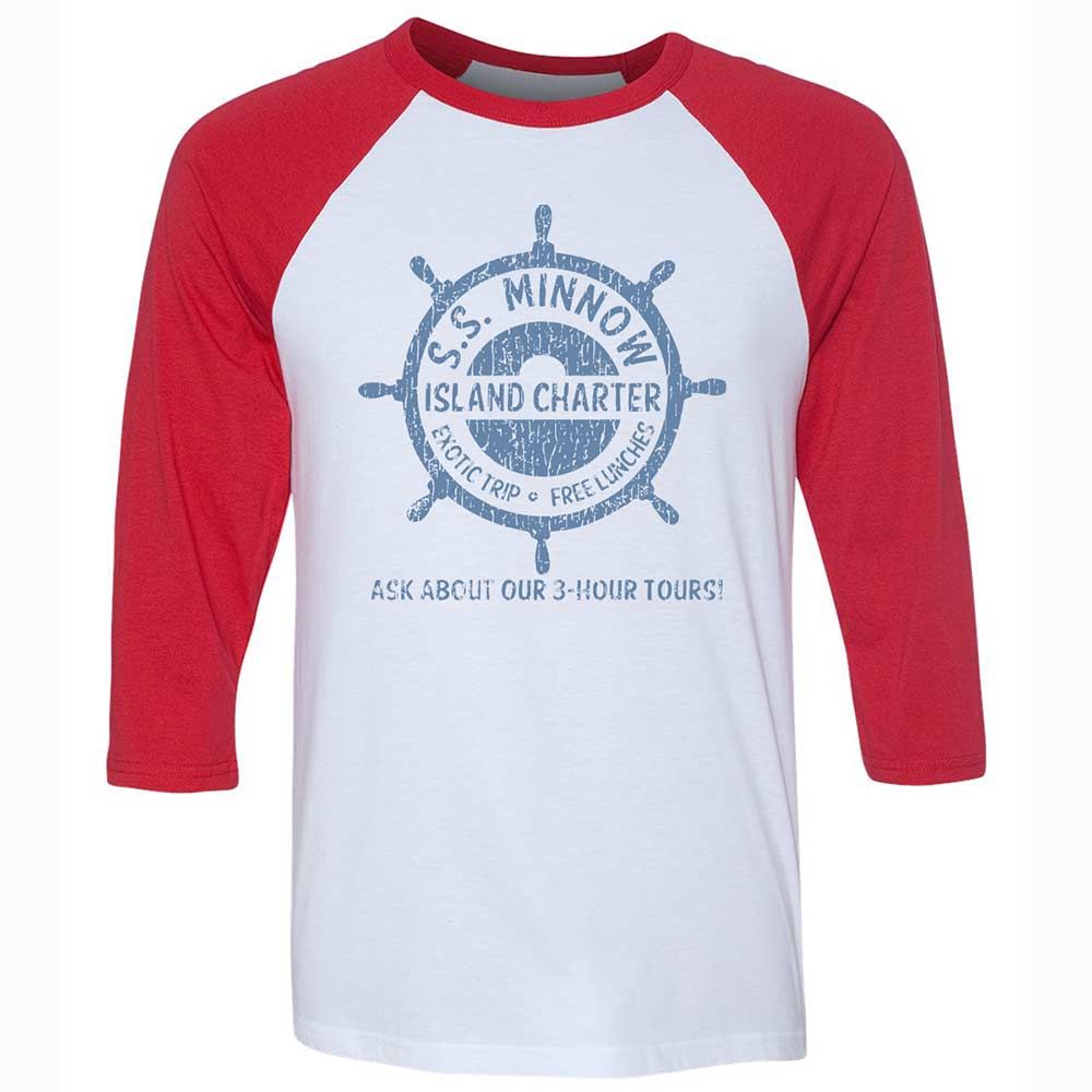Unisex 3/4 Baseball Tee - 5HCH1WB1 - White/Red - 9