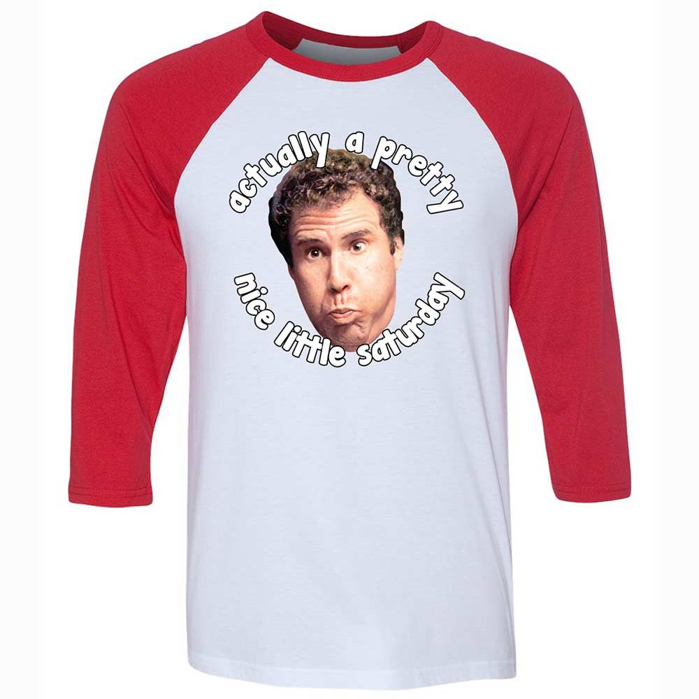 Unisex 3/4 Baseball Tee - XGE6EZ3L - White/Red - 9