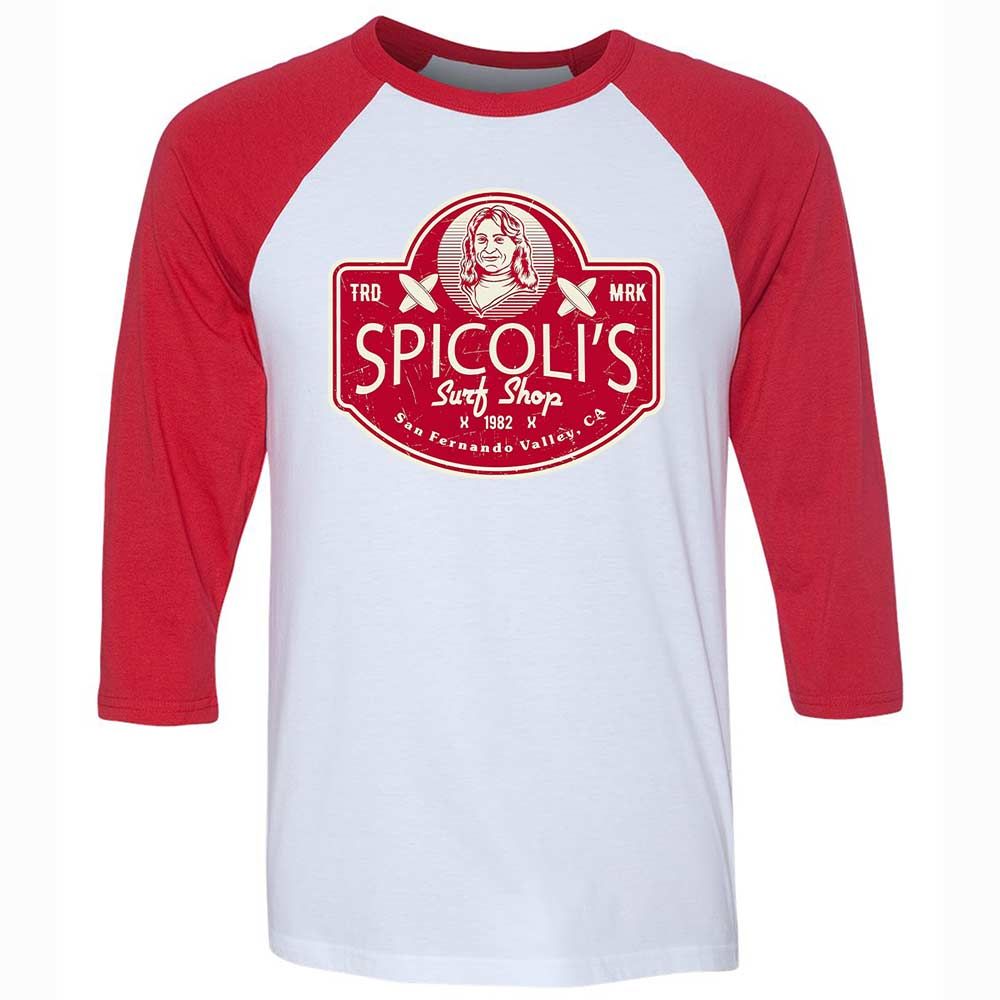 Unisex 3/4 Baseball Tee - WARP5K7X - White/Red - 9