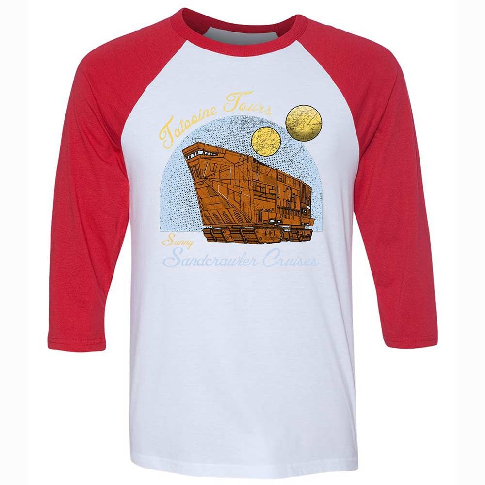Unisex 3/4 Baseball Tee - 5ZXB2A93 - White/Red - 9