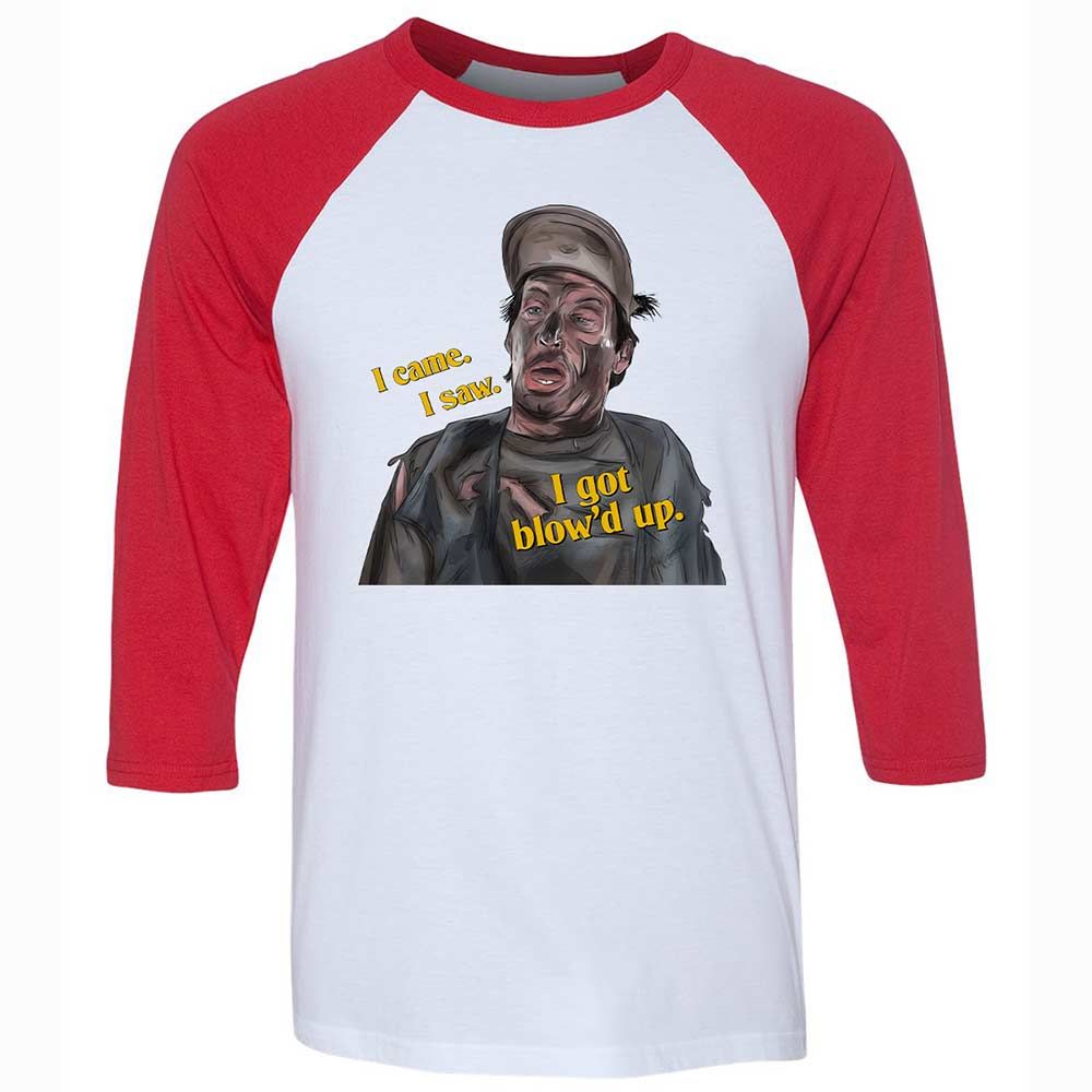 Unisex 3/4 Baseball Tee - UPMUEFS3 - White/Red - 9