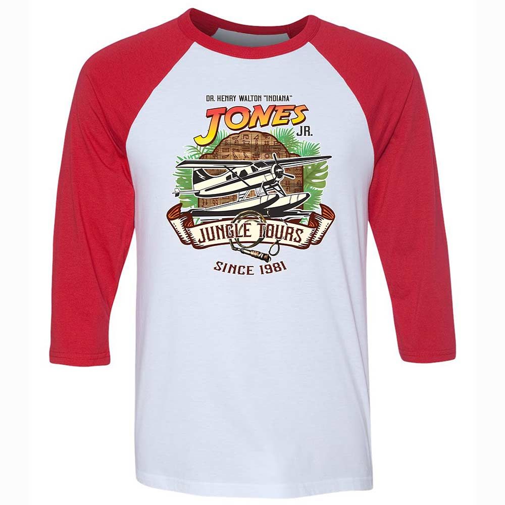 Unisex 3/4 Baseball Tee - NEDPVL71 - White/Red - 9