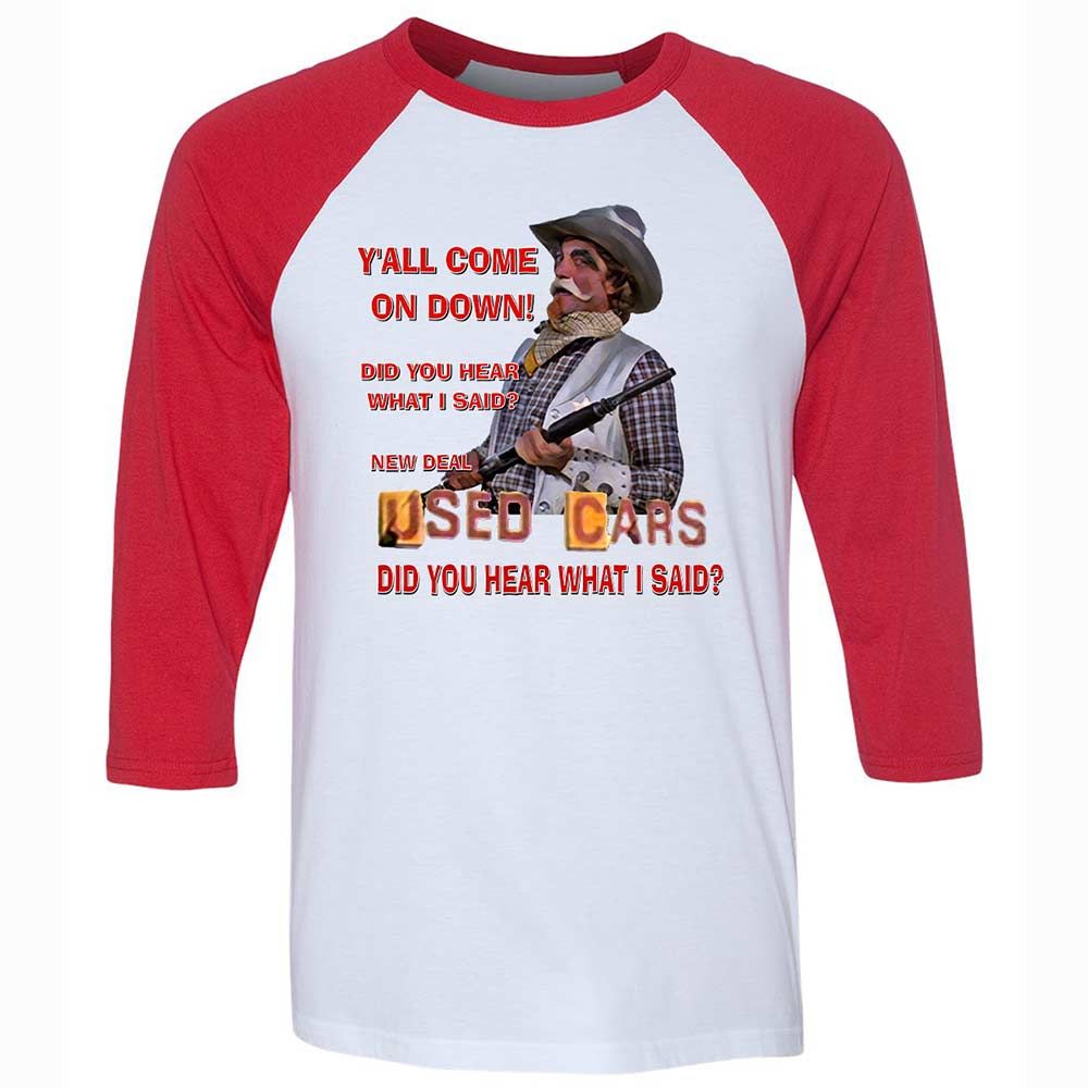 Unisex 3/4 Baseball Tee - 33H9Z88C - White/Red - 9